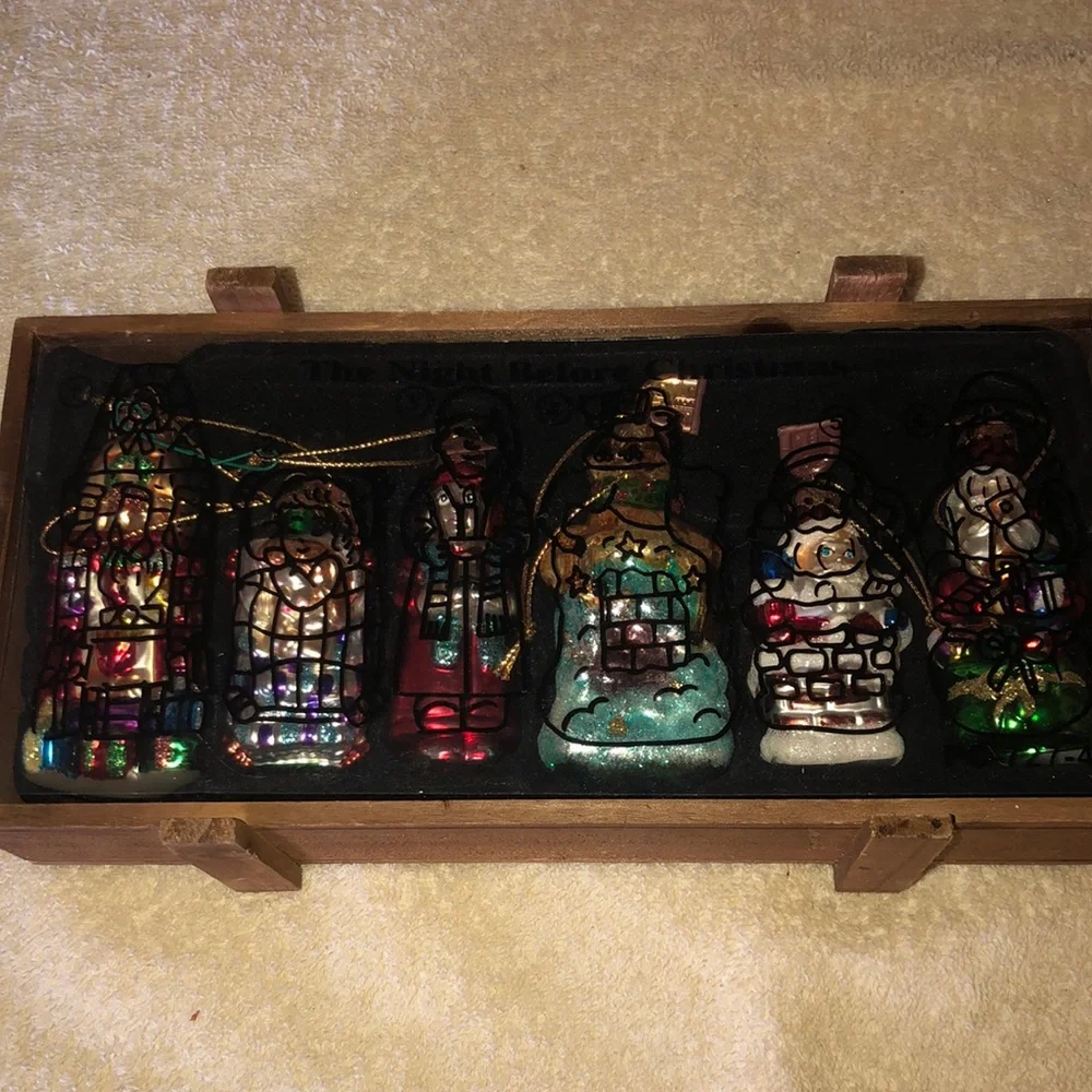 2004 Thomas Pacconi Classic The Night Before Christmas Set of 6 Glass Ornaments